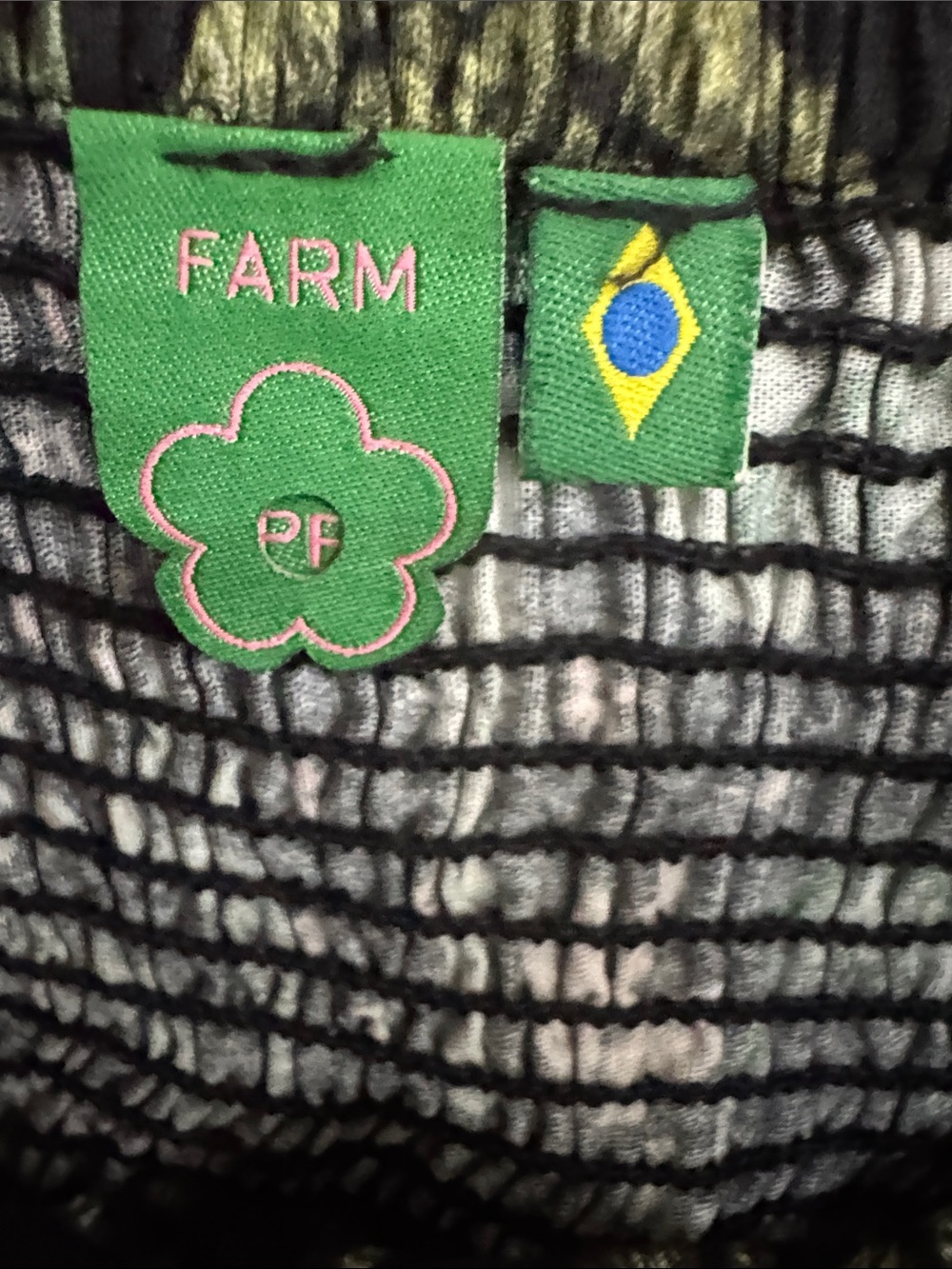 Farm Rio 100% Cotton V-Neck Tiered Tropical Print Maxi Floral Black Dress Sz S - Picture 12 of 15
